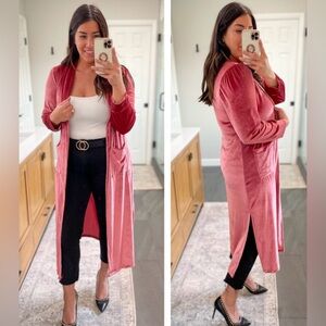 Gorgeous Rose Velvet Cardigan